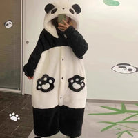 Winter Unisex the Panda Robes Costumes Onesies Kigurumi Unicron Cosplay Pajamas Adult Pyjamas Animal Sleepwear Jumpsuit Anime
