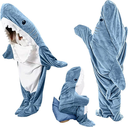 Funny Shark Onesie Pajamas, Hooded Wearable Blanket Costume, Oversized Plush Fleece Adult Loungewear, Cozy Couples Matching Gift
