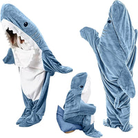 Funny Shark Onesie Pajamas, Hooded Wearable Blanket Costume, Oversized Plush Fleece Adult Loungewear, Cozy Couples Matching Gift