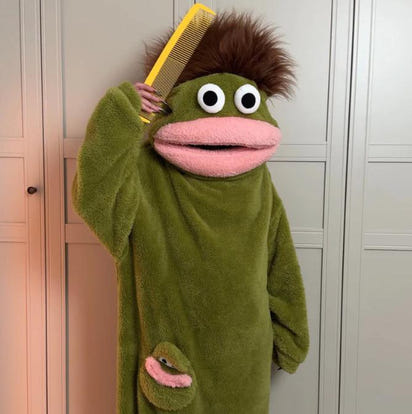Funny Googly Eye Monster Frog Onesie, Hooded Wearable Blanket Pajamas, Oversized Plush Fleece Adult Loungewear, Cozy Gag Gift