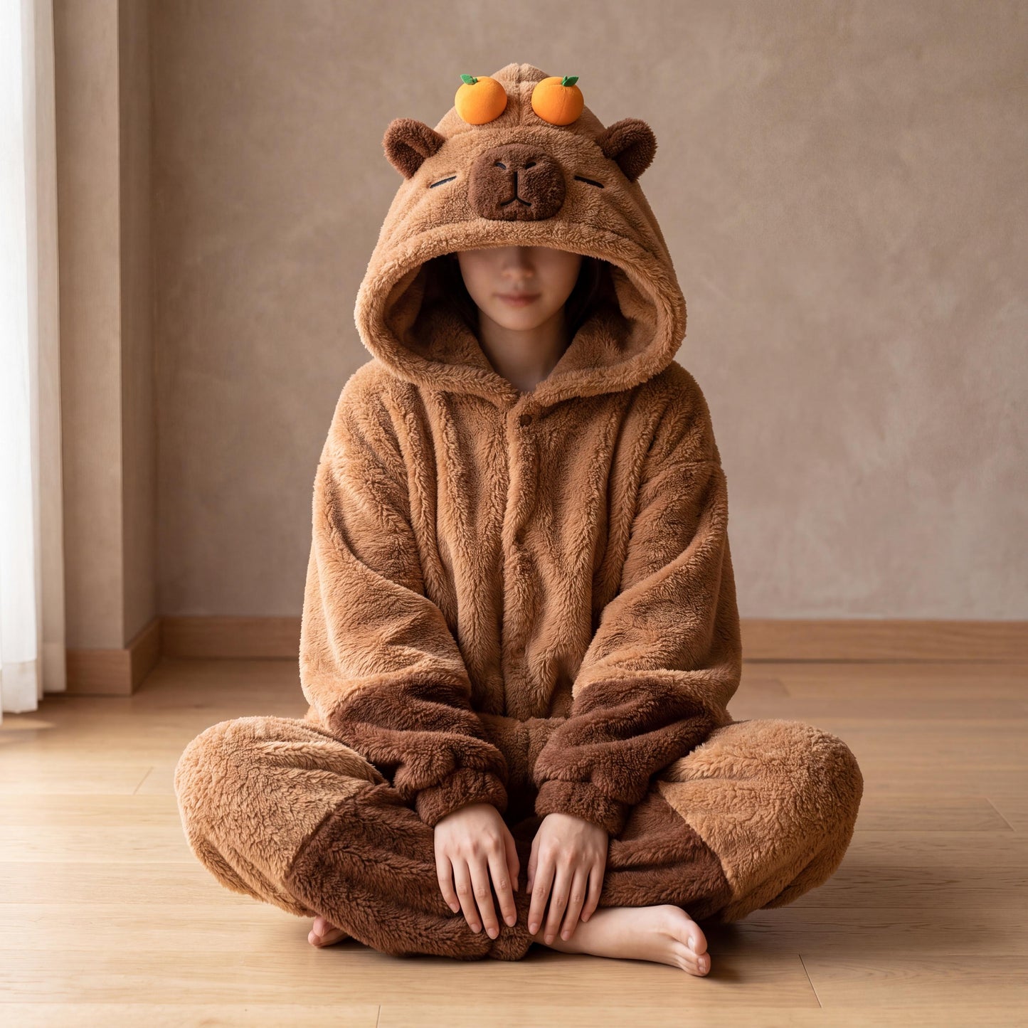 Capybara Onesie Pajamas, Hooded Wearable Blanket Robe, Oversized Plush Fleece Adult Loungewear, Cute Cozy Capybara Gift