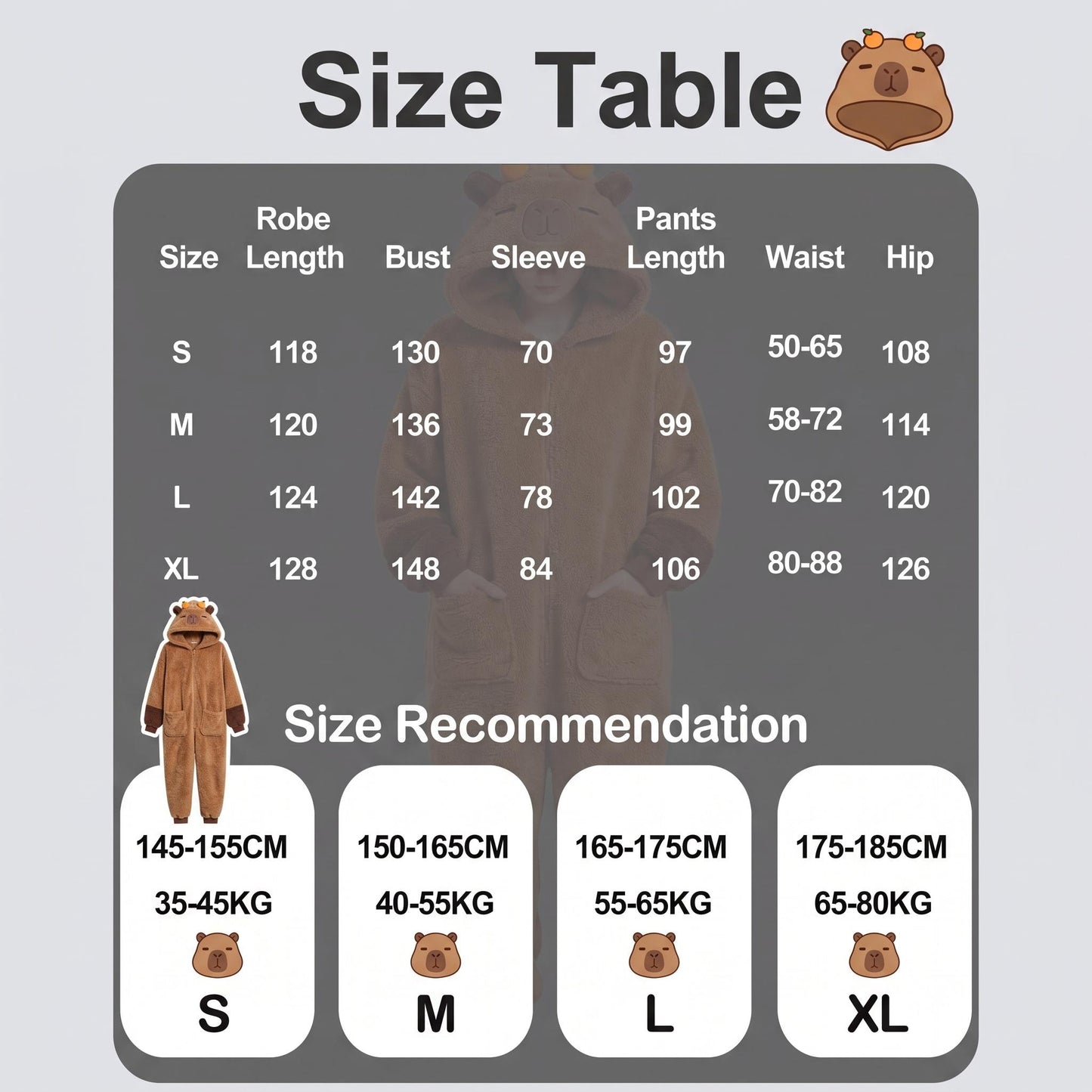 Capybara Onesie Pajamas, Hooded Wearable Blanket Robe, Oversized Plush Fleece Adult Loungewear, Cute Cozy Capybara Gift